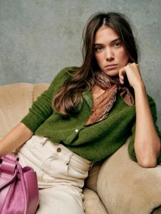 Sezane Sweaters - Sezane Gaspard Cardigan Green